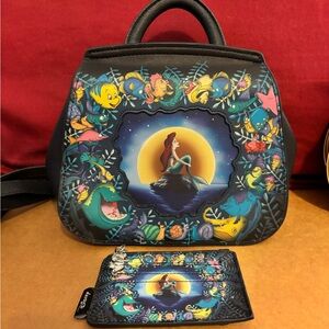 NWOT-Disney Loungefly The little Mermaid Arial Mini Backpack & Wallet
